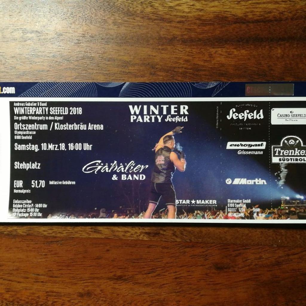 Andreas GABALIER Konzert Karte in 6112 Wattens für 45,00 € zum Verkauf ...