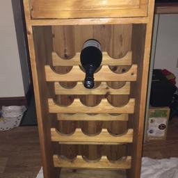 Solid pine 15 bottle wine rack
Excellent condition
Complete with drawer
W 42 x D36 x H102cm
Bargain at ££43 Ono
Grab a deal make an offer you never know.
Can deliver within reason for an additional cost.
Bottle not included.