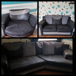 1 round swivel chair..1 corner suite 1 two seater..very good condition.