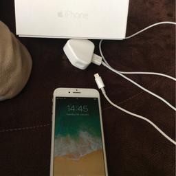 Unlocked Excellent condition silver iPhone 6 16GB has rubber case and the phone has a fitted screen protector the headphones have not been used.