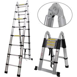High quality foldable telescopic style ladder. 
Foldable design, convenient to use and easy to carry around. 
The ladder is highly versatile and can be used for many tasks, no matter at home or work. Invaluable around the house and work place. 
Easily stored in everywhere when ladder is closed. 
Quickly and easily extends rung by rung to the required height. 
Safe and compact- comes with high quality rubber feet for extra stability and grip.
Highly versatile and can be used for many tasks