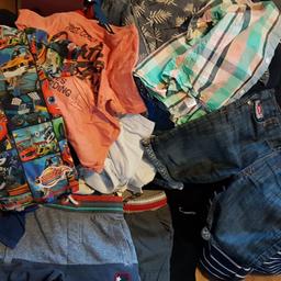 All in very good condition lots of jeans, trousers, joggers tops such as Spider-Man paw patrol blaze etc  lots of nice summer/holiday shirts and swim shorts. Aswell as some jumpers and plain tops 
Need to go as not saving anything will go to charity shop if not gone by weekend