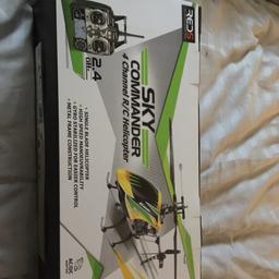 Sky commander 4 channel R/C helicopter
Only used once or twice
Excellent condition
This is not your usual child’s toy, loads different functions
Comes with new blades
Charger
Hand book
Original box
Anymore information feel free to contact
£45