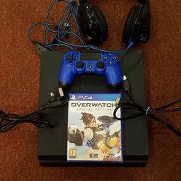 Hardly used ps4 500gb including game, controller, headphones collection only