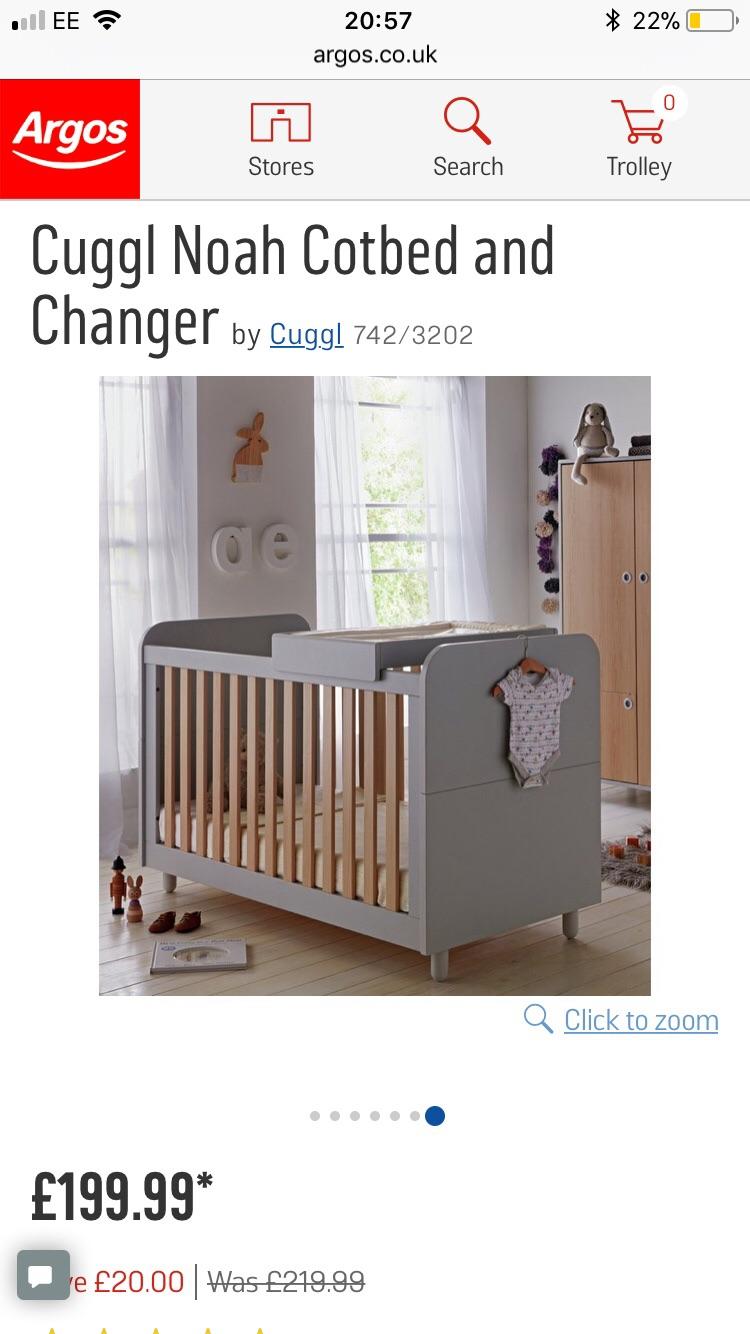 Cuggl noah 2024 cotbed and changer