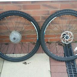 Dwd double wall 26 inch mountain bike wheels 
With tyres front and back