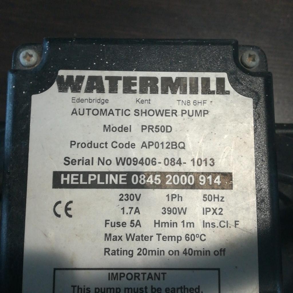WaterMill Automatic Shower Pump PR50D in Luton für 50,00 £ zum Verkauf