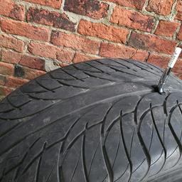 Nankang tyre in good condition with a few 1,000 miles left. Came off my BMW X5. It has approximately 4mm tread left. No buckles, no repairs done to it.