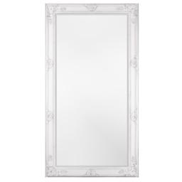 Shabby chic Large White Mirror.

Only used in my hallway but decided to redecorate so more or less new. 
Can be free standings or hang on the wall with brackets that are attached on the mirror. 

Material: shabby chic Wood with decorative moulding / Mirrored glass
Width: 92cm
Height: 172cm
Weight: 23.5kg
Colour: White