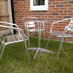 Summer is coming are you ready to enjoy the Sun?

- 3 Chairs and a Table in Lightweight Aluminium .
- Used in very good condition.
* If needed, I can deliver in Greater Manchester area for petrol per distance.

Thank you