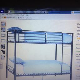 Metal bunk beds. No screw assembly. Mattresses included.  The frame is cream coloured.