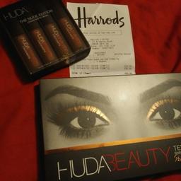 Brand New Huda Beauty Rose Gold Limited Edition Eyeshadow Palette AND Nude Edition Liquid Matte Minis from HARRODS LONDON. 
Receipt included as proof of purchase 

Great Valentines/Birthday/Mothers day present for your loved one
