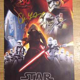 Awesome A4 original Star Wars The Force Awakens Artwork Signed By the latest bad guys -

Adam Driver (Kylo Ren)
Gwendoline Christie (Capt Phasma)

It was signed at a private Star Wars in 2017 when The Last Jedi came out.

It would look stunning framed.