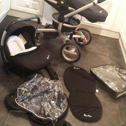 Lovely travel system with car seat  baby nest rain cover insect net  parasol