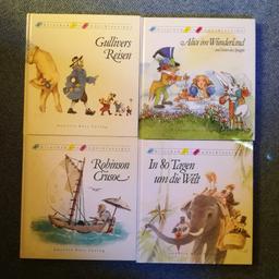 Neue Kinderbücher
-In 80 Tagen um die Welt
-Gullivers Reisen
-Alice im Wunderland und hinter dem Spiegel
-Robinson Crusoe

Inkl. Versand