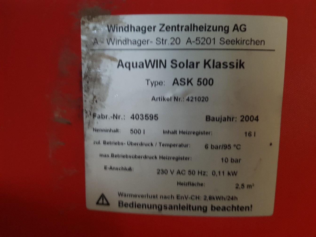 Windhager Speicher 500l In 2640 Gloggnitz Für € 30,00 Zum Verkauf ...