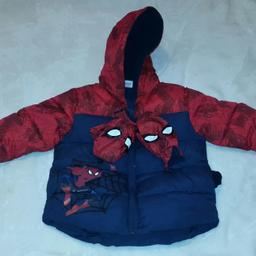 Padded spiderman coat with matching gloves excellent condition