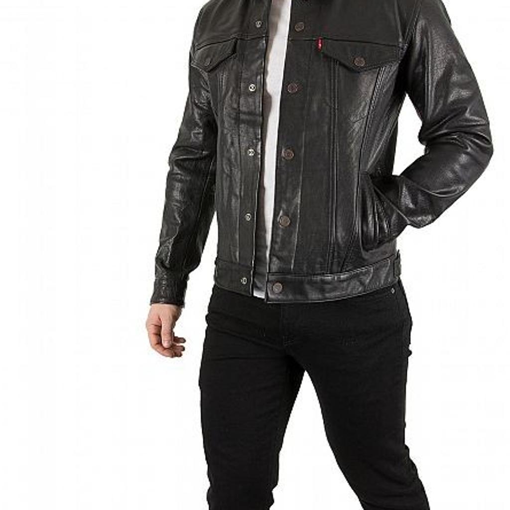 LEVI'S BLACK BUFFALO LEATHER TRUCKER JACKET in RM9 Dagenham for £ for  sale | Shpock