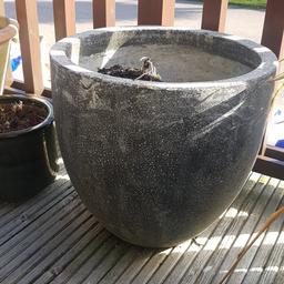 Dark grey large concrete pot
No longer needed 
Very heavy
FREE