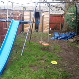 Hi I have for sale a tp climbing frame .slide .skate board swing.swinging rope.comes with spare see saw .needs a little work but still in great working order.these are top notch outdoor kids adventure .got all the instructions and still comes with warranty. I'll be happy to answer any questions