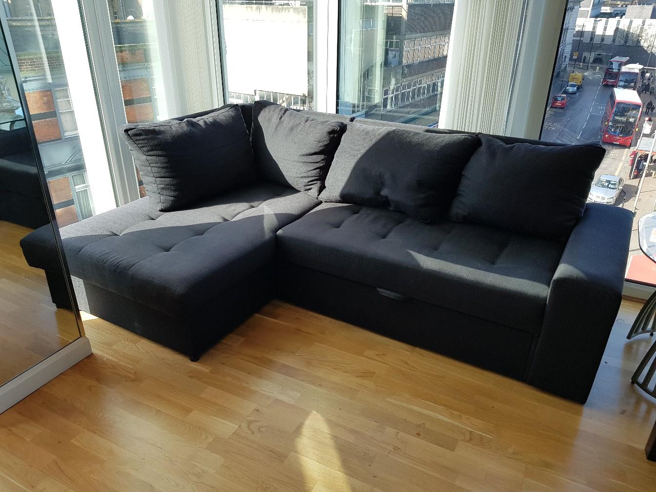 Clearance sale! Black corner sofa bed in SE18 Greenwich for £200.00 for