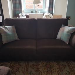 1Ikea Tidafors S03 Tullinge Grey Brown sofa 

Ref: 702 052 39 
Excellent condition 

Moved house and too big for small lounge 

Size: 2.2mtr length x 95cm depth x 92cm depth floor to top of back x 44cm floor to seat at front. 

Can be taken to pieces (remove arms. Base. Back and legs. 

Can deliver locally for a small cost. 

2 cushions not included. 

Also have foot stool to match if interested.