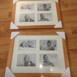 Wooden multi frames
Can be hind either way 
Holds 4 photos in each 
New unused 
£8 each or both for £15