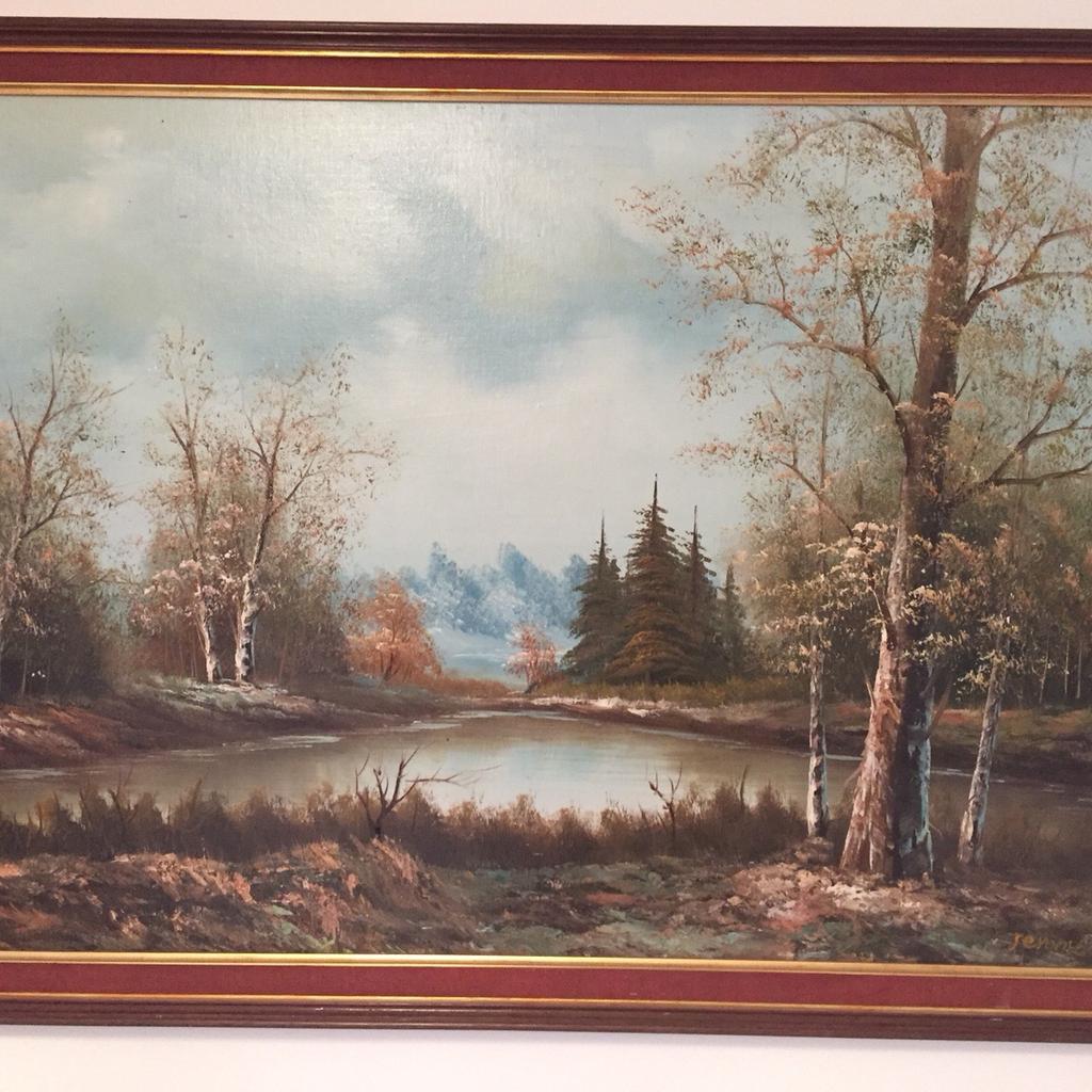 Large oil painting, woodland and lake scene in CM7 Braintree für 18,00 ...