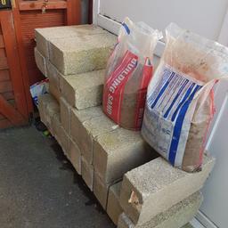 2 bags of building sand and 27 6" concrete blocks . Free to collector , collection only , I don't have a suitable vehicle to transport them .