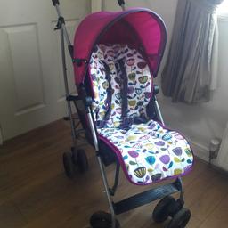 Excellent condition. Comes with seat liner,footmuff and raincover. Seat reclines flat. Shopping basket. Collection b44