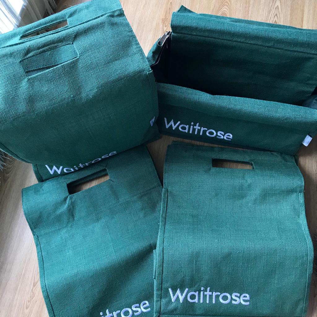 Waitrose Strong Hessian Fabric Jute Bag Set in for 20.00 for sale Shpock