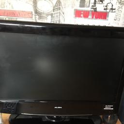 Good condition.
Have remote, but when I tried to use it wasn’t working not sure if it’s something that can be fixed or not.
Tv works fine has buttons at the top to change Channel, volume etc.
