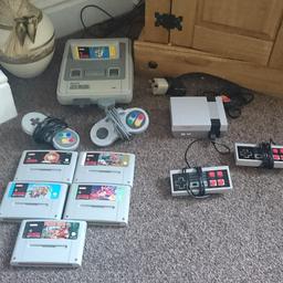 Super Nintendo with x6 games x2 controller 🎮 all the leads, works great. 
Free with sale a old school Nintendo (remake 2017)  with all the old games, x500 ov 👍