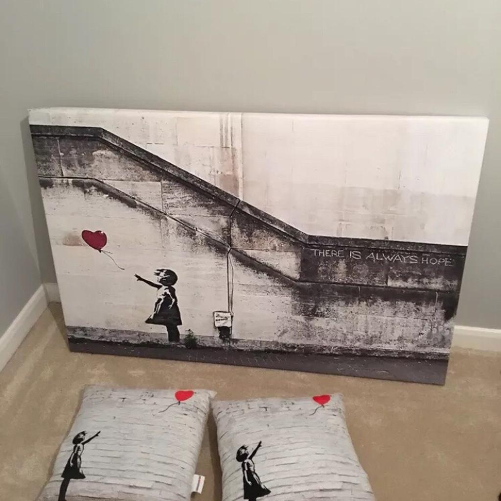 Banksy Balloon Girl Cushions and Canvas in B17 Birmingham for £40.00
