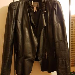Black real leather Lipsy jacket. VGC Size 10