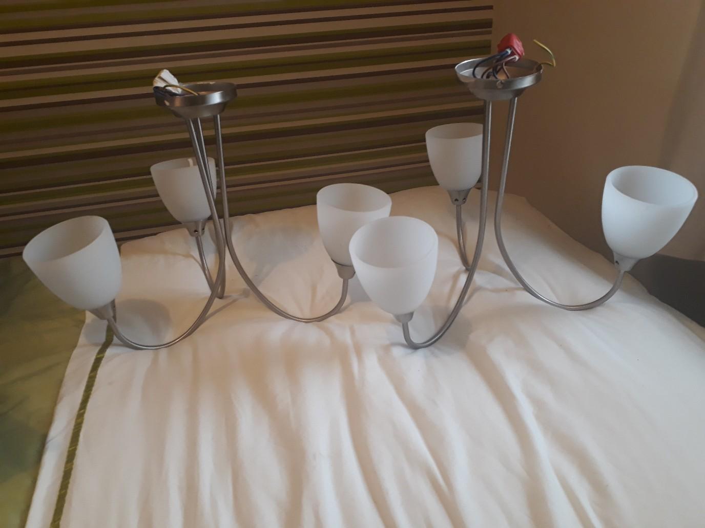 X2 light fittings 3 arms , frosted glass in WS10 Walsall for £20.00