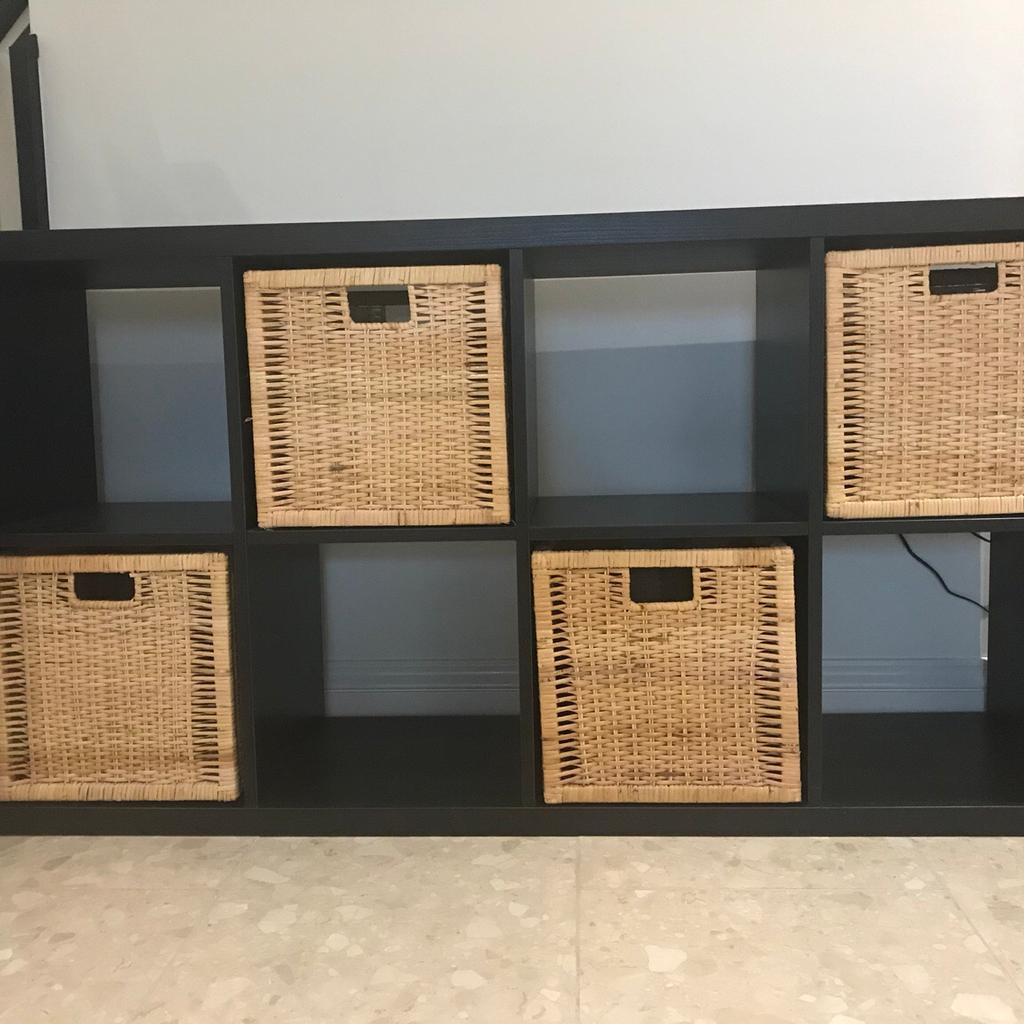 Ikea Kallax unit with wicker baskets in Wychavon for £30.00 for sale