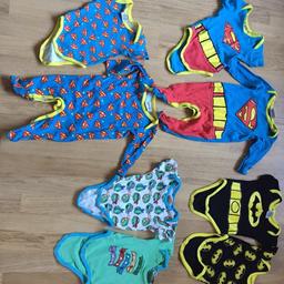 Had to relist due to time wasting. Baby boys batman vests, ninja turtles vests, superman baby grows,superman vests.
All in really good condition. Size 6-9 months but they are a small 6-9months I would say they would fit 3-6 months better £10. .Collection only unable to deliver