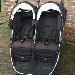 Britax B-Agile double pushchair 
Suitable from birth
Good used condition 
Includes rain cover 
£65.00

Also have connectors for sale (for britax baby safe car seat to be attached) if required £20