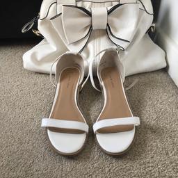 White handbag and white new look shoes size 6 worn once