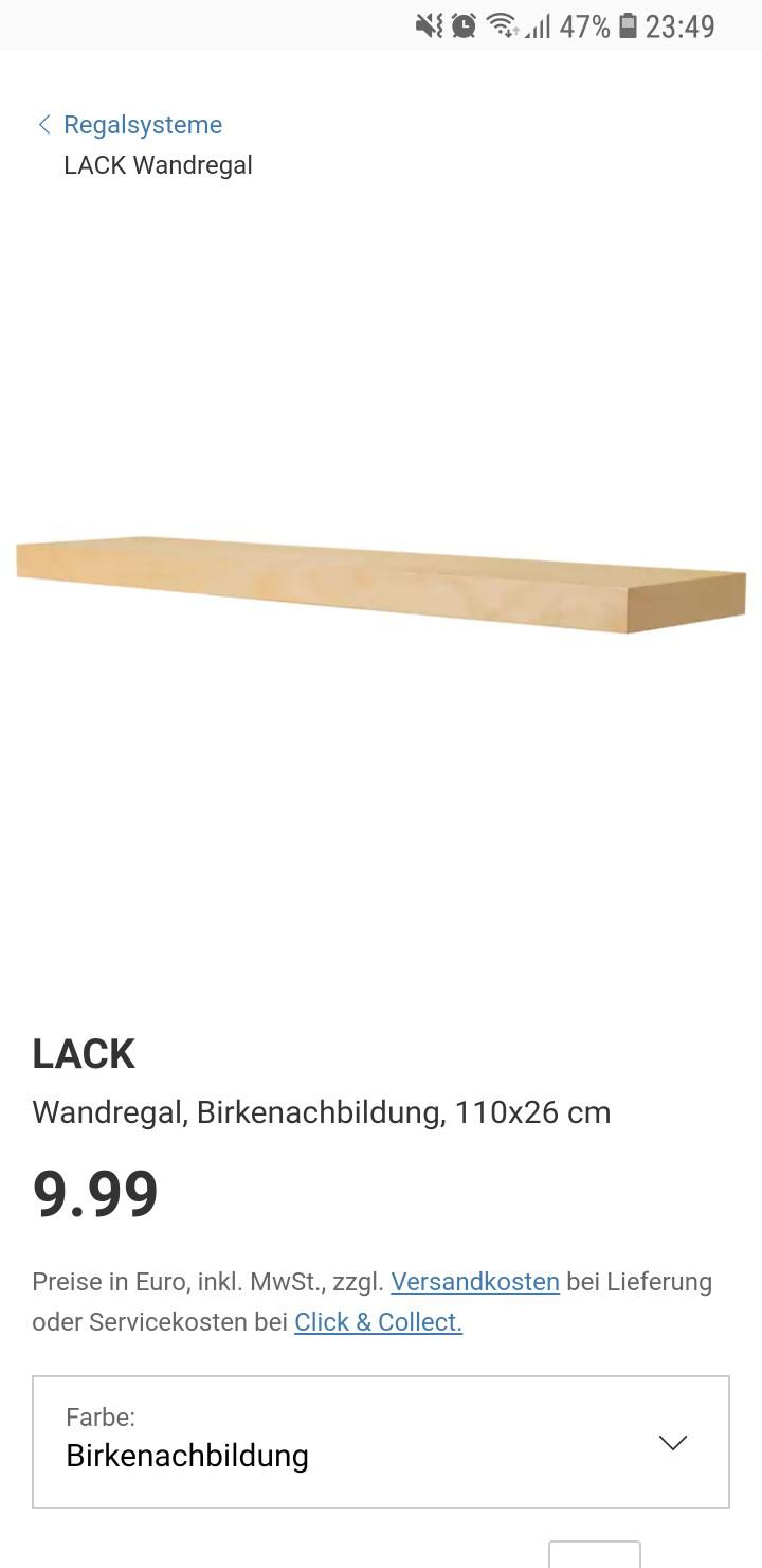 Ikea Varde Wandregal Birke