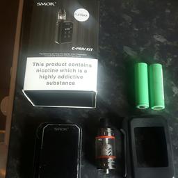 smok gpriv in excellent working order comes with 2 batteries tfv8 cloud beast tank in excellent condition boxed with usb cable

bad point- there is a crack on bottom of mod this does not effect the mod in any way it will come with rubber case which covers the mod completely see picture 3

as i say the vape is in excellent working order and looks perfect with the case on

£35 grab yourself a bargain/may swap try me