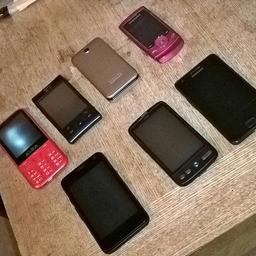 X7 mobile fones for sale , all working and come with charger s too 
X1 lg cookie as Android,htc desire andriod,Alba pixi 4 Android,Samsung d900, Alcatel flip fone,Alba dual SIM phone too 
Most of them are unlocked and sim free 
Open to offers , or looking around the 50pound mark for the lot