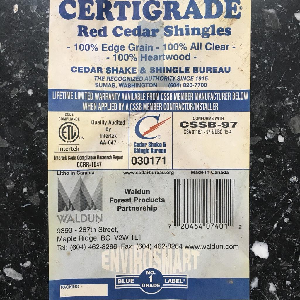 Red Cedar Shingles Grade 1 in Wakefield für 60,00 £ zum Verkauf | Shpock DE