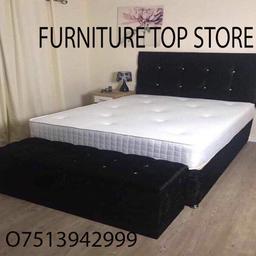 Divan Set In Crushed Velvet Or Chenille With Memory Orthopaedic Mattress And Headboard All sizes🔔🔔

MADE IN Great Britain 🇬🇧

Single Bed and mattress £135🔔🔔

Double Bed And mattress £180🔔🔔

King size Bed and Mattress £210🔔🔔

Super King Bed and mattress £270🔔🔔

We also sell top quality divan beds and mattresses

STORAGE 
£15 each side drawers 
£30 jumbo food end draws 
£60 ottoman storage box 
PAY CASH ON DELIVERY 🚚 


UK DELIVERY to your front door 🏠

Please inbox me for more