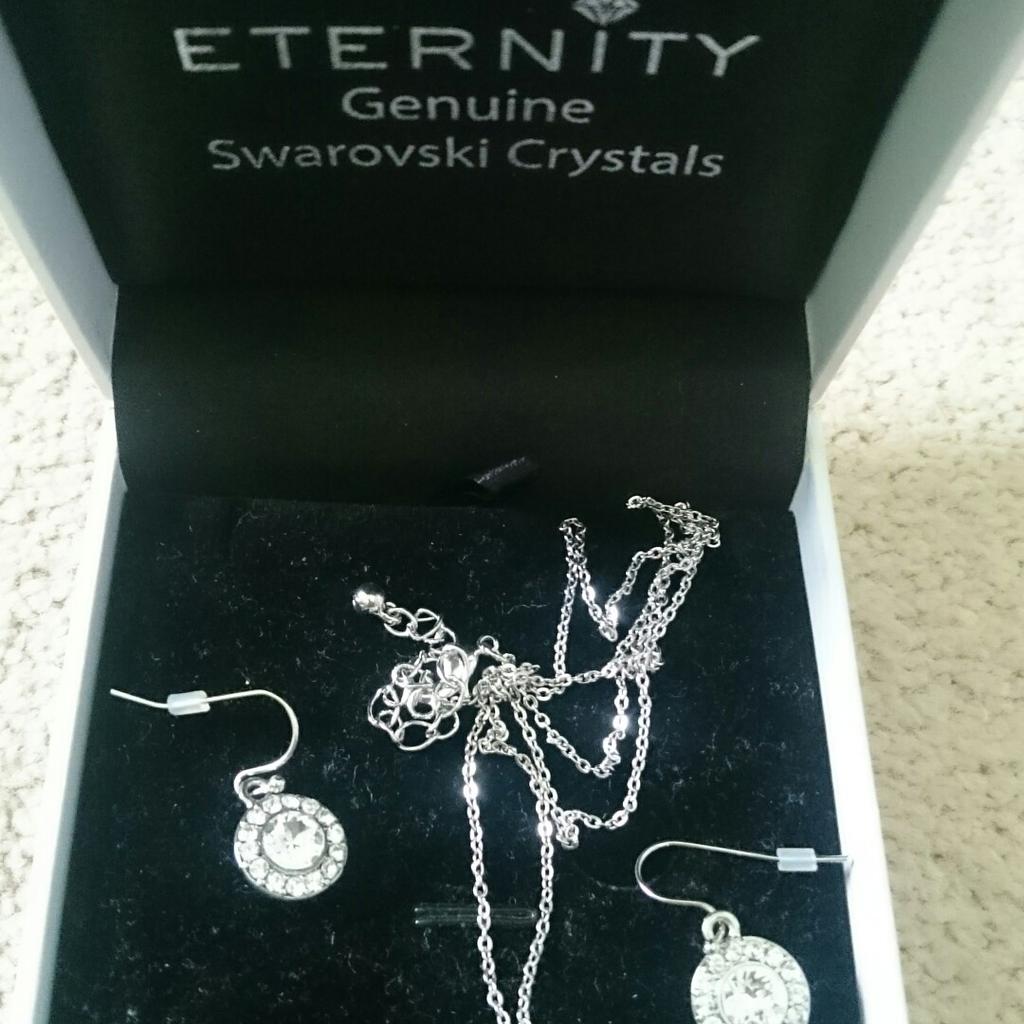 Eternity genuine swarovski crystals on sale necklace