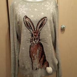 Peacocks, Beautiful rabbit and snowflake jumper great for the winter and Christmas hardly worn, fits on the smaller side.