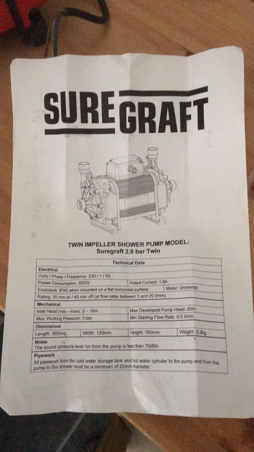 Suregraft twin impeller shower pump used in LN2 Lincoln für 50,00 £ zum