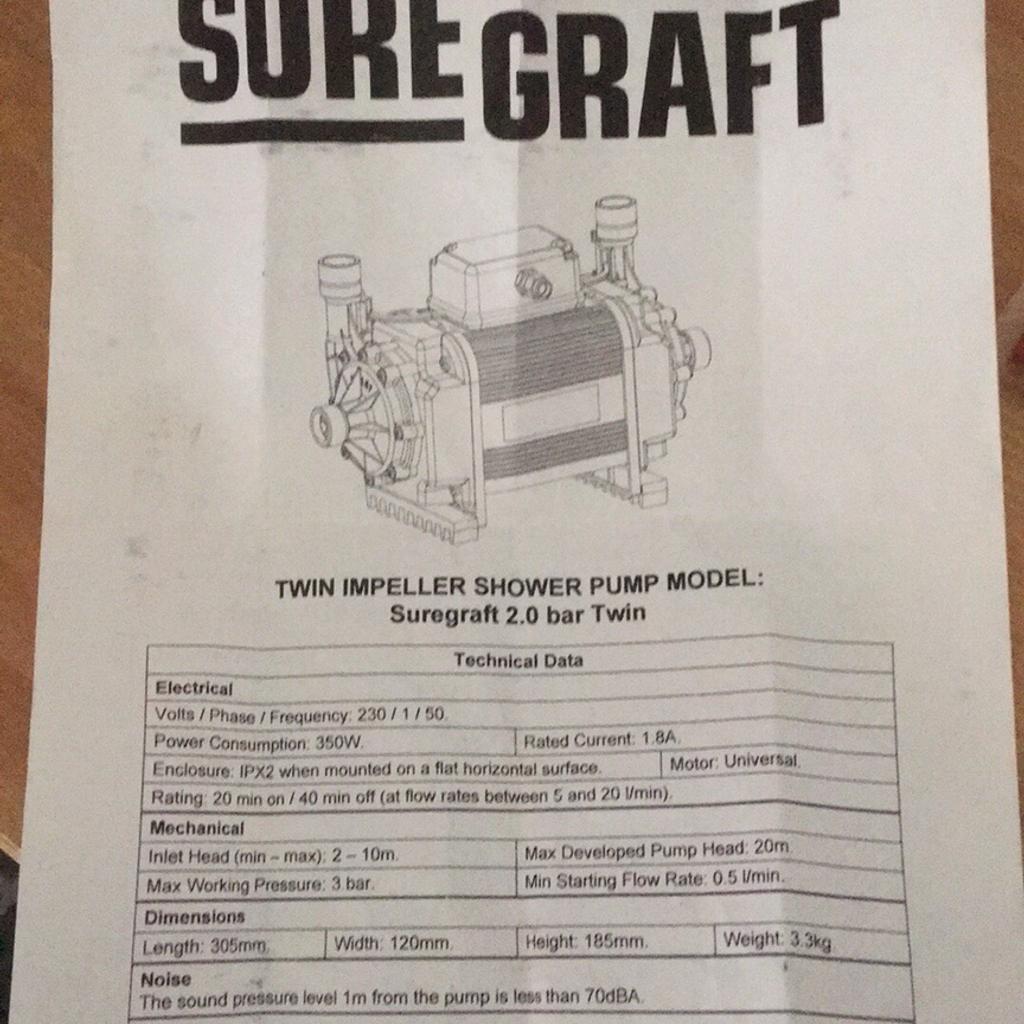 Suregraft twin impeller shower pump used in LN2 Lincoln für 50,00 £ zum