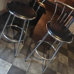 2 Black amd chrome bar stools....mint condition